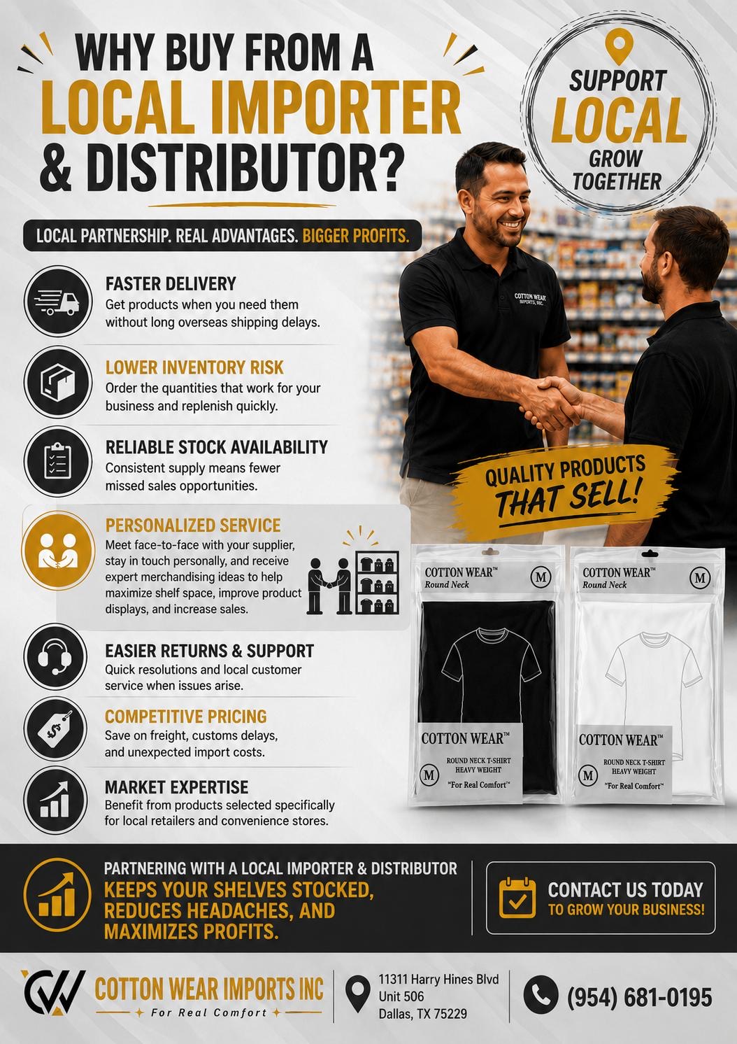 Local importer and distributor benefits