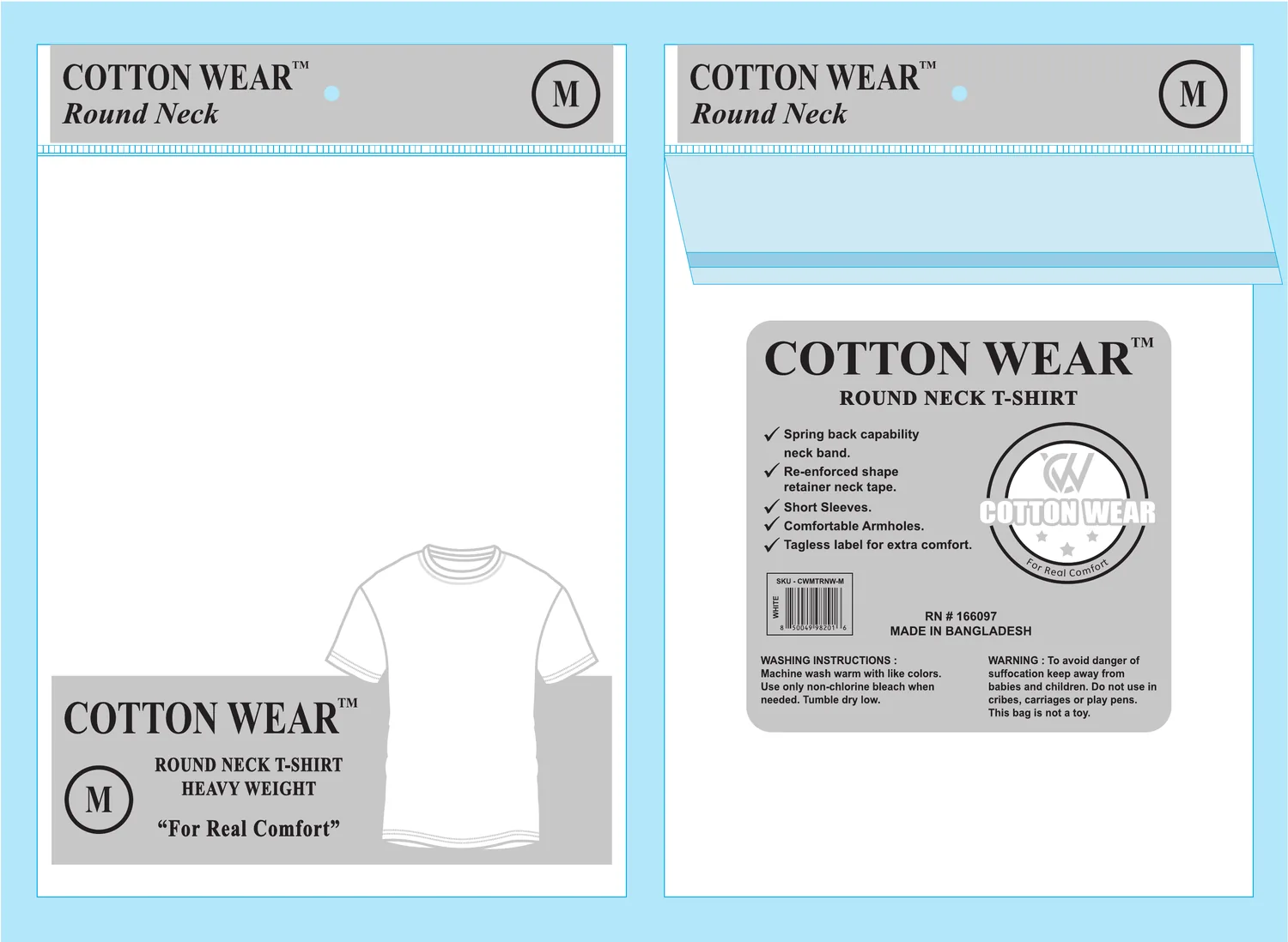 Round Neck white packaging