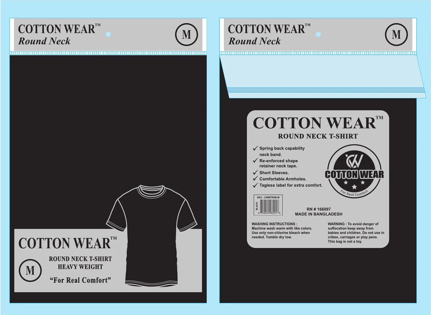 Round Neck black packaging