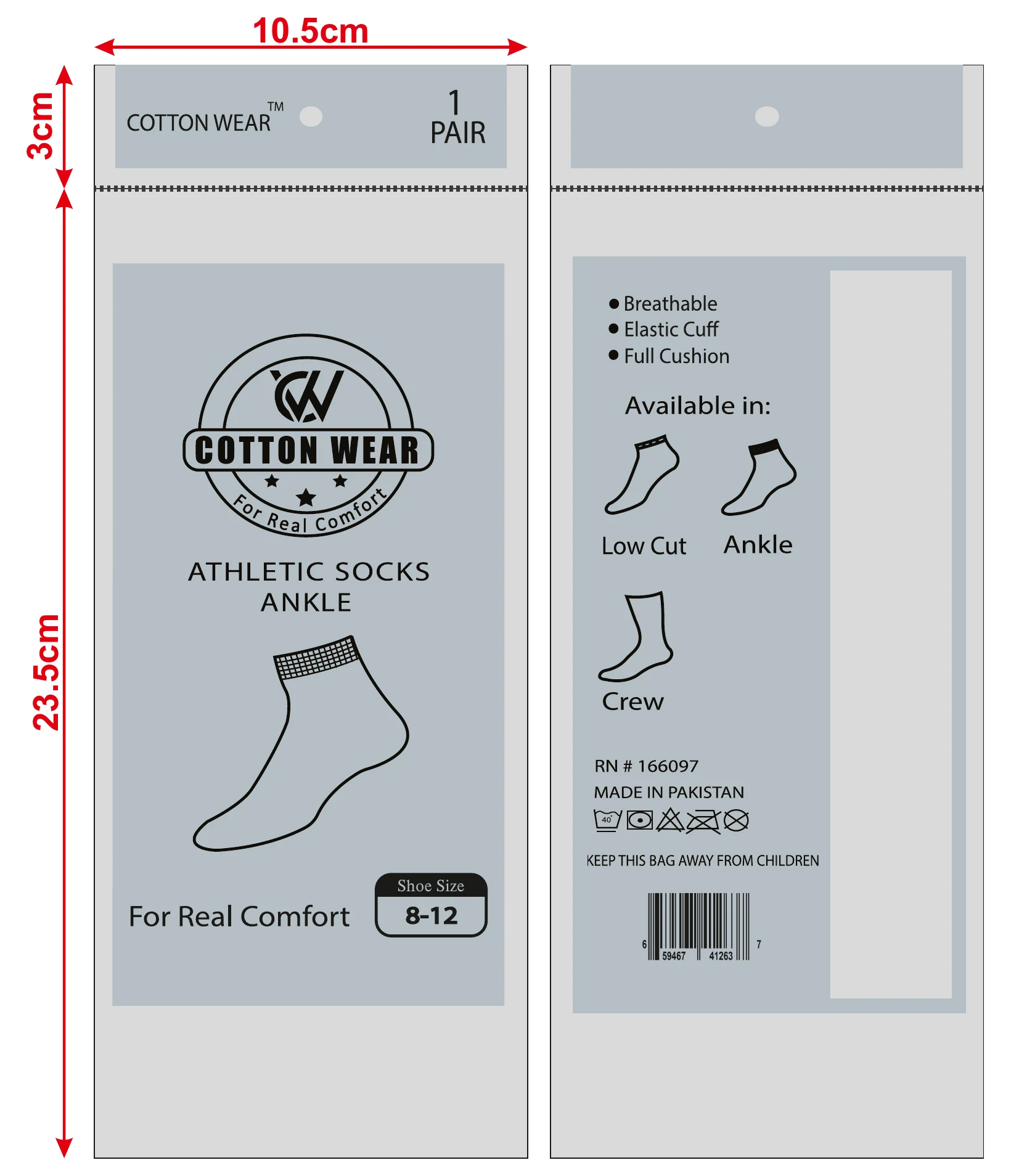 Athletic socks ankle packaging artwork