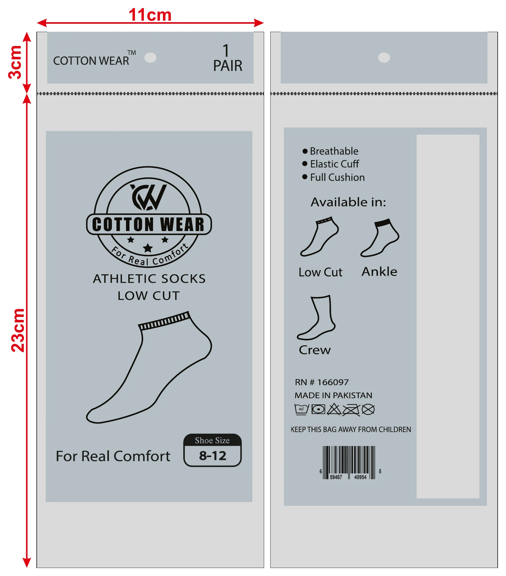 Athletic socks low cut packaging artwork